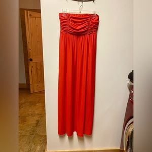 Soma Red Strapless Maxi Dress, built in shelf bra with removable pads